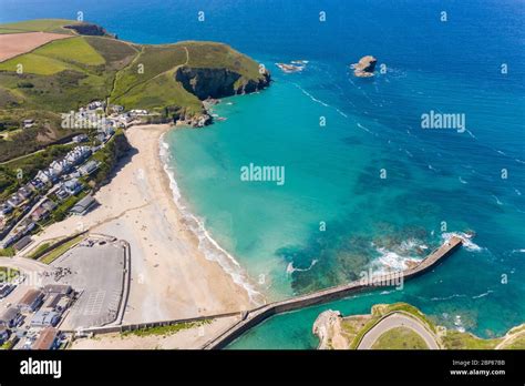 Aerial Photograph Of Portreath Beach Cornwall England Stock Photo Alamy