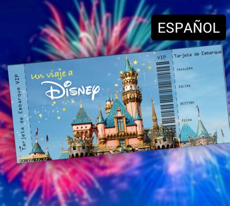 Tarjeta de embarque personalizada Un viaje a Disney Etsy España