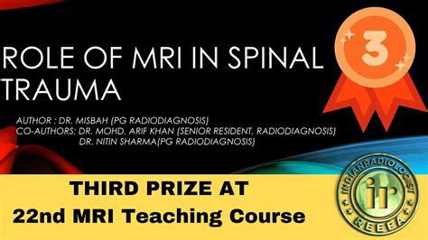 22nd Mri Paper Presentations Third Prize Winner Dr Misbah Role