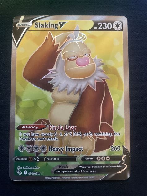 Slaking V 077 078 Pokemon GO Full Art Ultra Rare Pokemon Card Mint NM