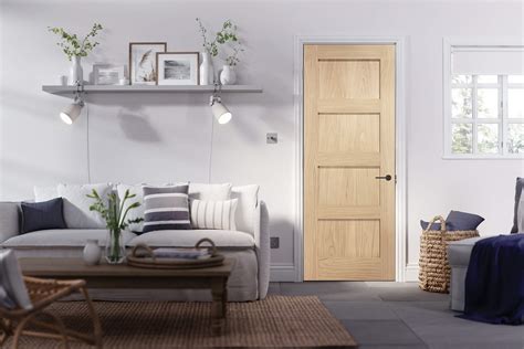 Flat Panel Oak Shaker Internal Door Emerald Doors