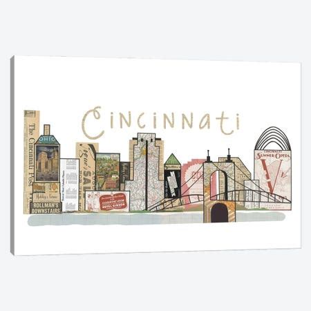 Cleveland Skyline Canvas Print by Paper Cutz | iCanvas