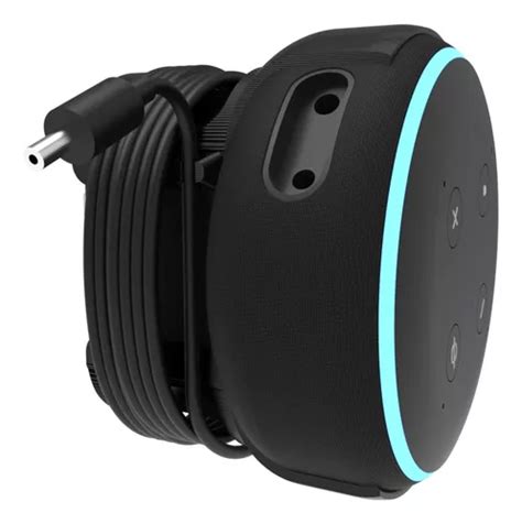 Suporte Stand Parede Tomada Compat Vel Alexa Echo Dot Gen Cor Preto