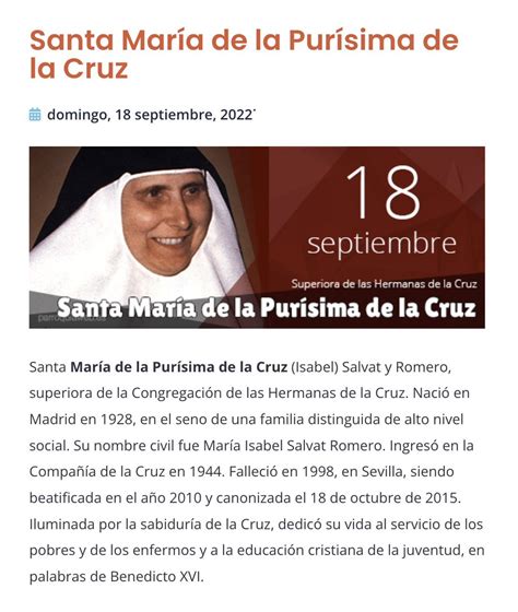 Parroquiaweb Es On Twitter Santa Mar A De La Pur Sima De La Cruz