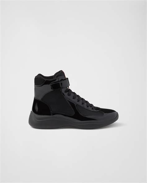 Black Prada Americas Cup High Top Sneakers PRADA