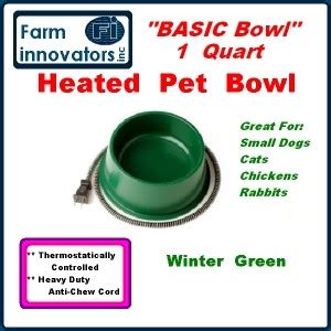 Heated Pet Dog & Cat Water Bowl for Small Pets--1 quart - River Country LLC