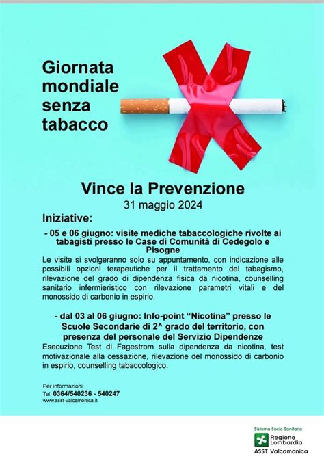 Oggi La Giornata Mondiale Senza Tabacco Le Iniziative DellAsst