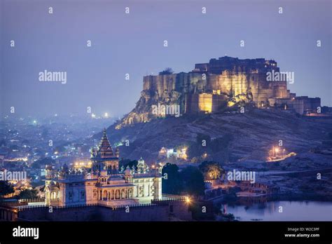 India Rajasthan Jodhpur Jaswant Thada Temple And Mehrangarh Fort