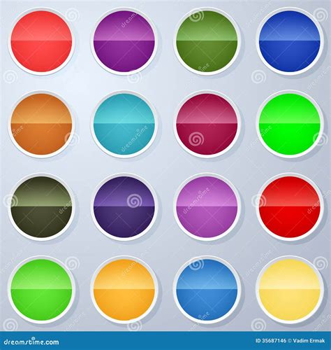 Round Buttons Vector Templates Stock Vector Illustration Of Symbol