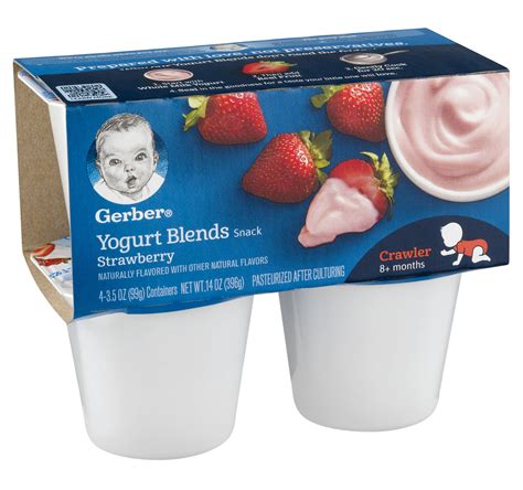 Gerber Yogurt Blends Snack Strawberry Yogurt 4 99gm Cups Babys World