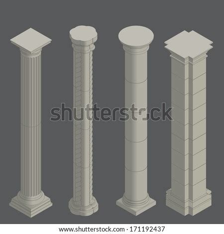 Pillar Column Outline clip art Free Vector / 4Vector