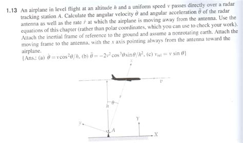 Solved An Airplane In Level Flight At An Altitude H And Chegg