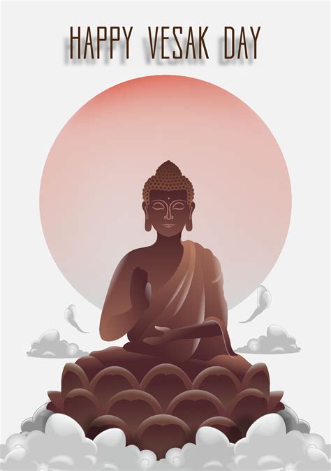 Vesak Day Creative Concept For Card Or Banner Happy Buddha Day With