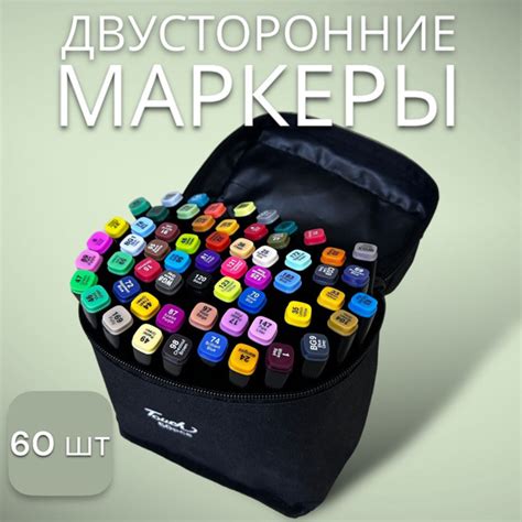 Набор маркеров для скетчинга и рисования 60 цветов / Профессиональные ...