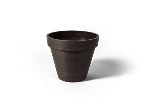 Algreen Valencia Planter Round Banded Planter 14 In Diameter By 12 In H Spun Chocolate