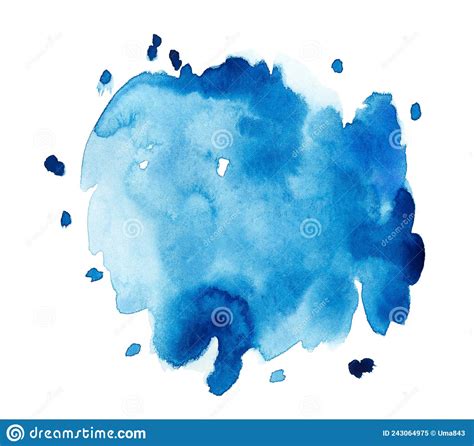 Une Grande Tache D Aquarelle Bleue Illustration Stock Illustration Du