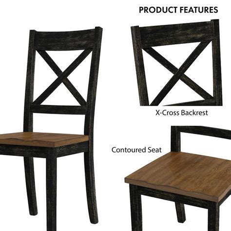 Teasdale Farmhouse Wood Cross Back Dining Chairs By Furniture Of