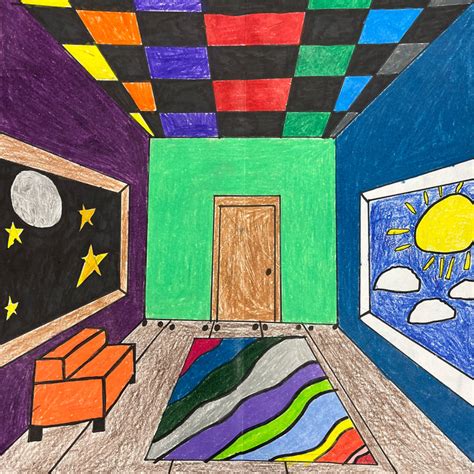 One Point Perspective Art At Hillside Middle School