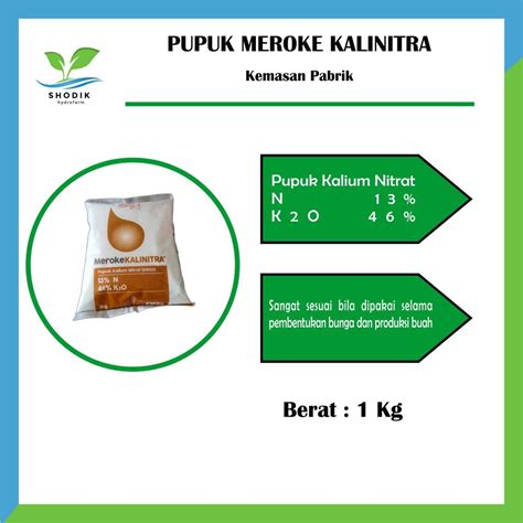 Jual Pupuk Meroke Kalinitra Kalium Nitrat Kemasan Pabrik Kg Shopee