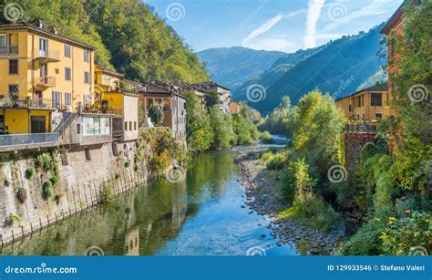 The Picturesque Town of Bagni Di Lucca on a Sunny Day. Near Lucca, in ...