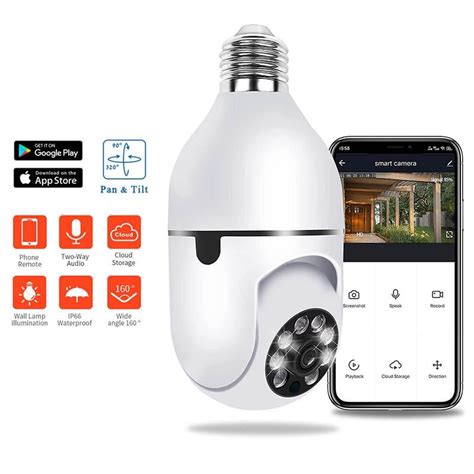 V Pro Bulb Ptz Camera Auto Tracking Night Vision P Wireless Cctv