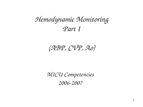 PPT Hemodynamic Monitoring Part I ABP CVP Ao DOKUMEN TIPS