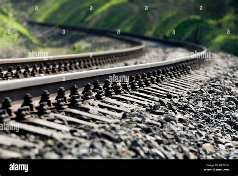 Railway Tracks Close Up Detail Still Life Stock Photo Alamy