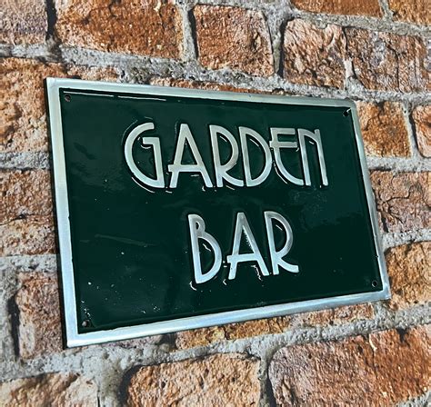 Garden Bar Sign Cast Aluminium Sign Etsy