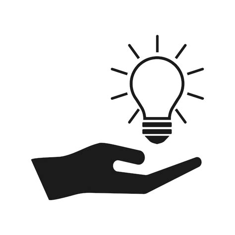 Premium Vector Hand Holding Light Bulb Business Idea Concept Icon