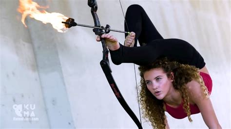 Amazing Self Taught Teen Contortionist And Hand Balancer Shoots A Flaming Arrow Using Her Feet