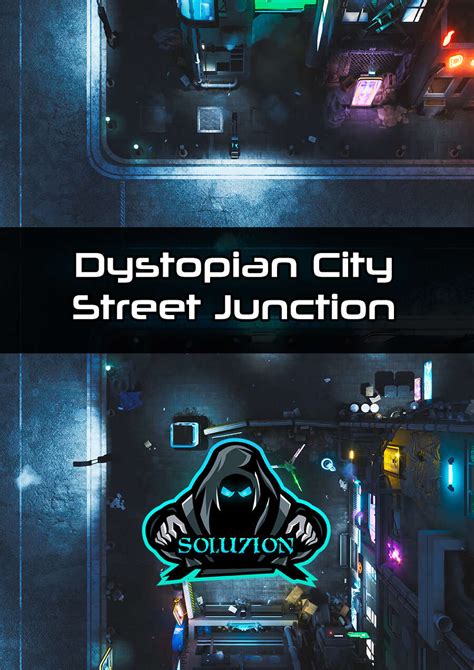 Dystopian City Street Junction P Cyberpunk Animated Battle Map