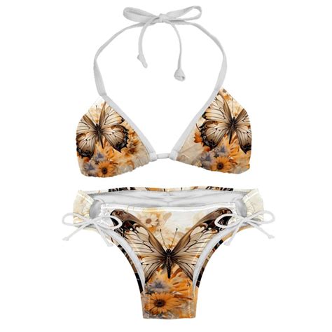 Butterfly Fission Diagram Detachable Sponge Adjustable Strap Bikini Set