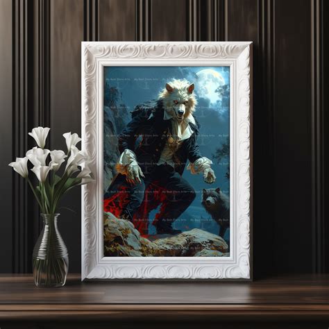 Dracula Werewolf Art Print Wolf Poster Art, Gothic Home Decor, Dark ...