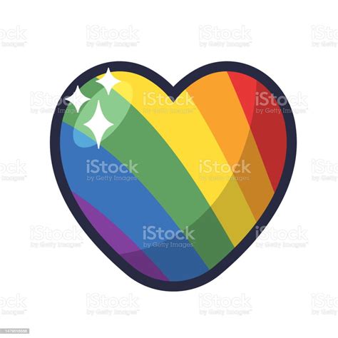 Lgbt Pride Heart Rainbow Flag Love Symbol Diversity And Freedom Flat