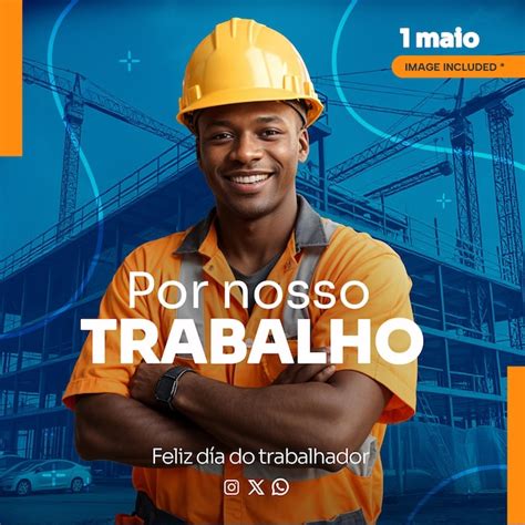 Um Trabalhador Da Construo Civil Em Um Retrato De Design Do Dia Do