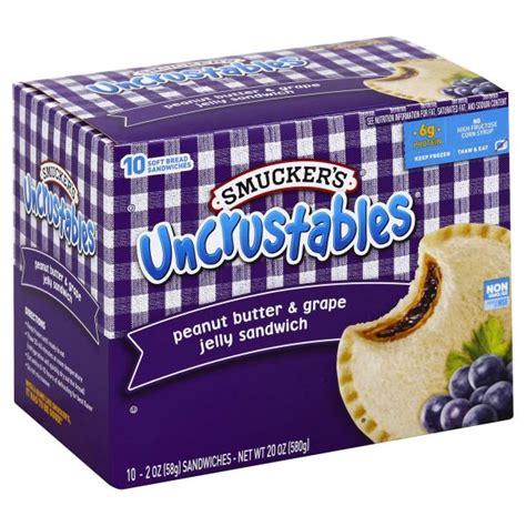 Uncrustables Peanut Butter & Grape Jelly Sandwich, 10 ct | The Loaded ...