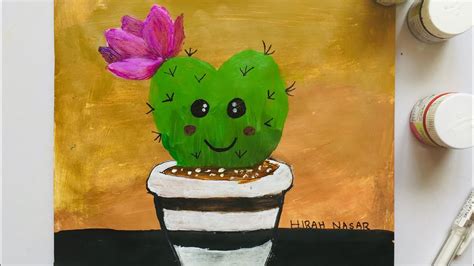 Acrylic Painting For Beginners Cactus Painting Easy For Kids Youtube