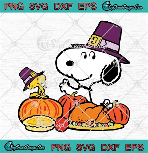 Happy Thanksgiving Peanuts Svg Snoopy And Woodstock Svg Png Cricut File