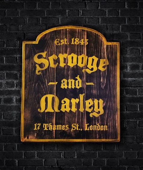 Handpainted Scrooge And Marley Wood Sign, Reclaimed Wood Sign, A Christmas Carol, Christmas ...