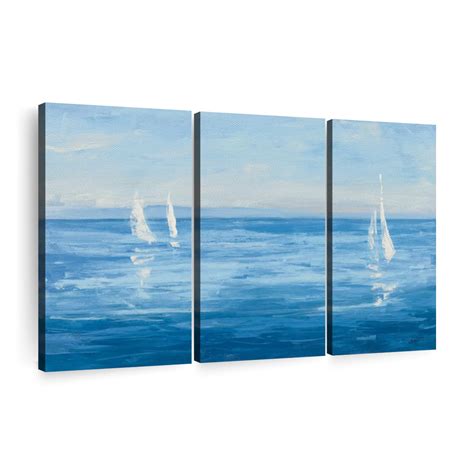 Open Sail With Turquoise Wall Art Painting By Julia Purinton