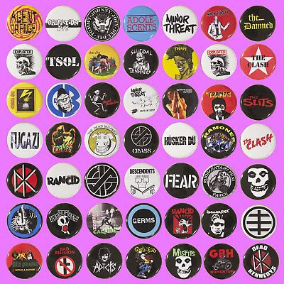 Punk Rock Bands 1 25 Inch Buttons Lot Of 49 Pins Badges Uk Us Hardcore