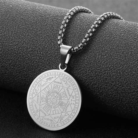 Collier Talisman De Médaille Sceau Des 7 Archanges Pour Homme Femme