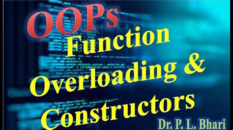 Oops Lec 10 Function Overloading And Constructors Youtube