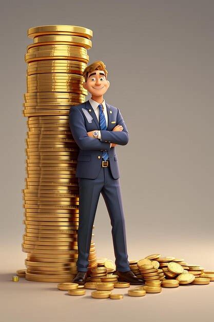 Premium Ai Image Cartoon Character Man Leaning On A Huge Stack Of