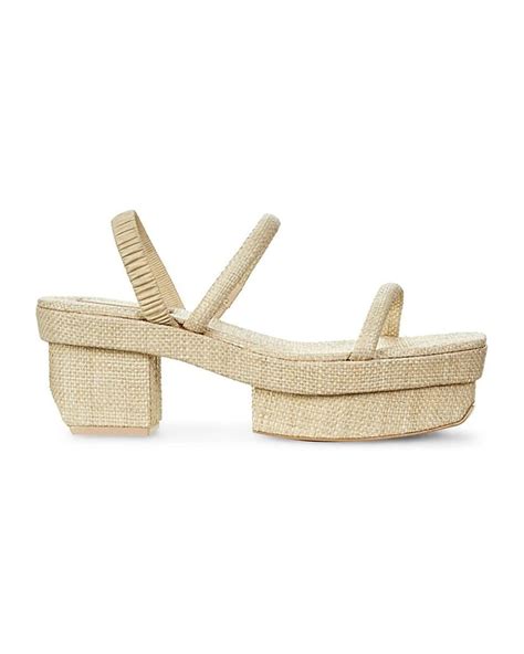 Cult Gaia Fifi Raffia Platform Slingback Sandals Lyst