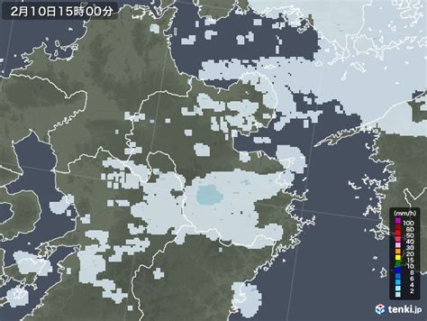 大分県の過去の雨雲レーダー2023年02月10日 日本気象協会 Tenkijp