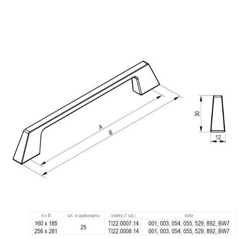 Uchwyt Meblowy STILO Rejs 160mm TYTAN