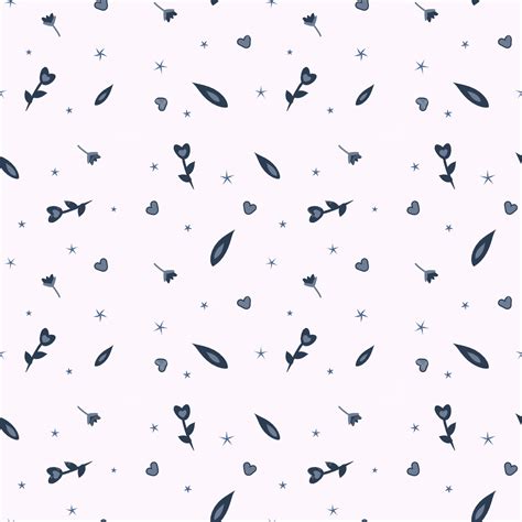 Random Blue Flowers Seamless Pattern Background Random Flowers