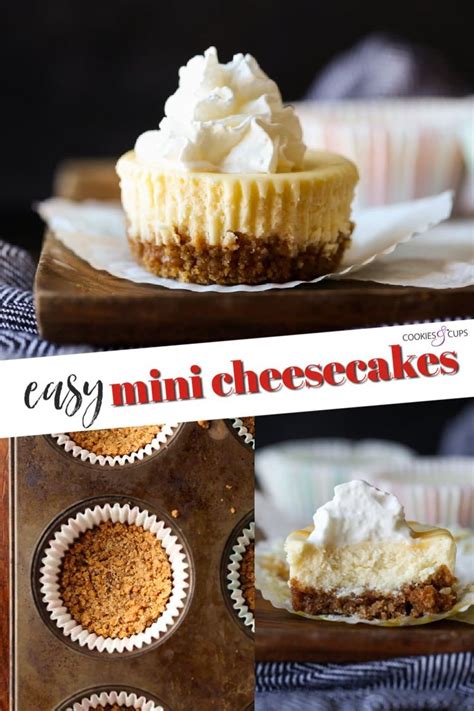 Mini Cheesecakes In Muffin Tins With Text Overlay That Reads Easy Mini Cheesecakes