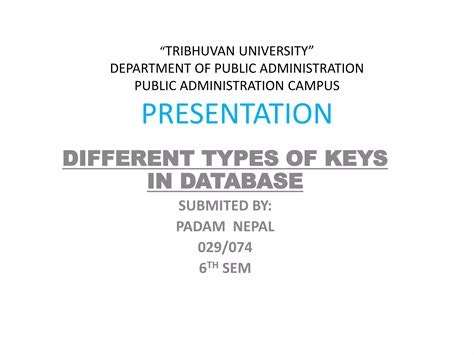 Types Of Keys In Database Ppt